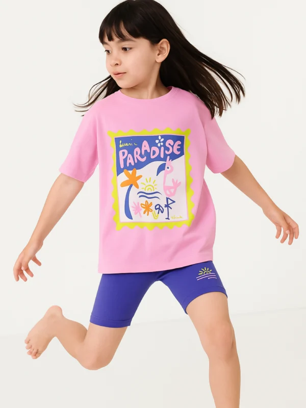 Paradise Playtime Oversized Cycling Shorts Set