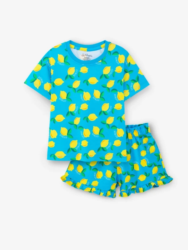 Citrus Lemon Oversized Cord set (Blue)