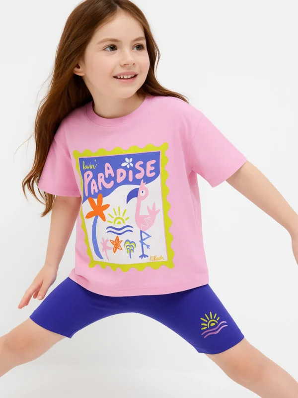 Paradise Playtime Oversized Cycling Shorts Set