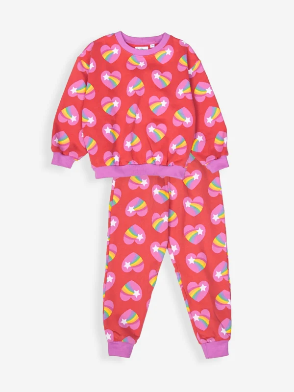 Winter Fleece- Rainbow heart Sweatshirt set