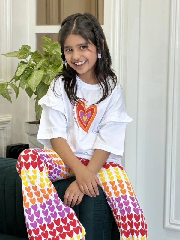 Kindness Heart T-shirt & Bootcut Pants Set