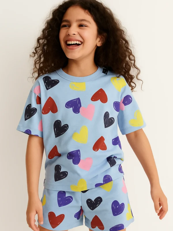 Blue Love Burst Oversized Cord Set