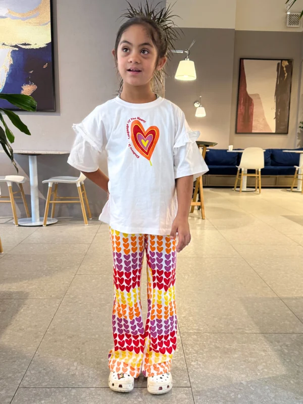 Kindness Heart T-shirt & Bootcut Pants Set