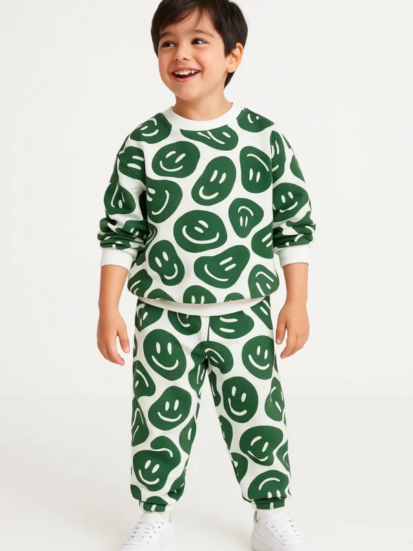 Winter Fleece: Joyful Faces Sweatshirt Set