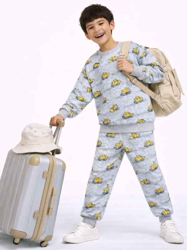 Winter Fleece: Yellow Digger Cozy Sweatshirt Set