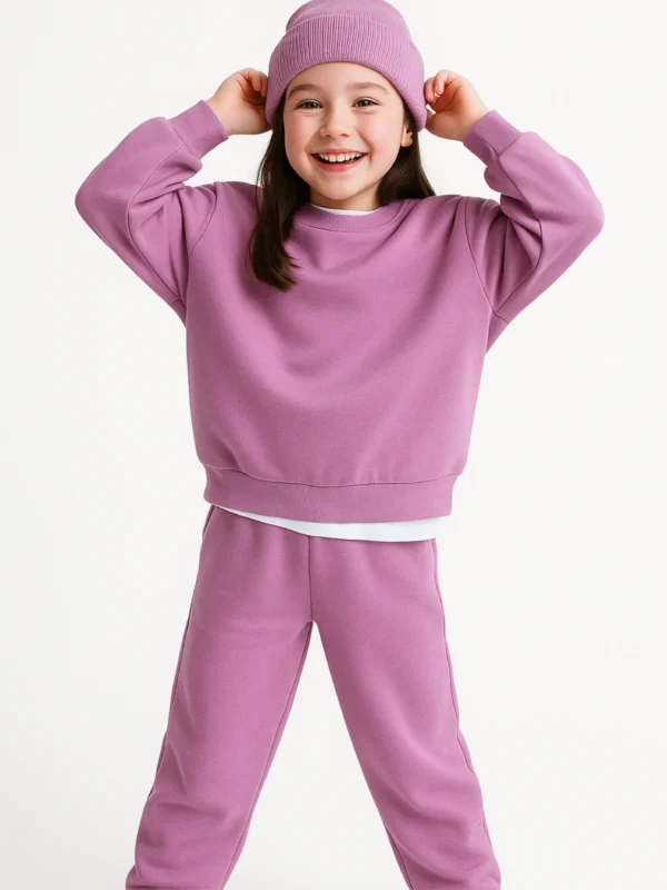 Premium Heavy Fleece: Pink Sweatshirt Set