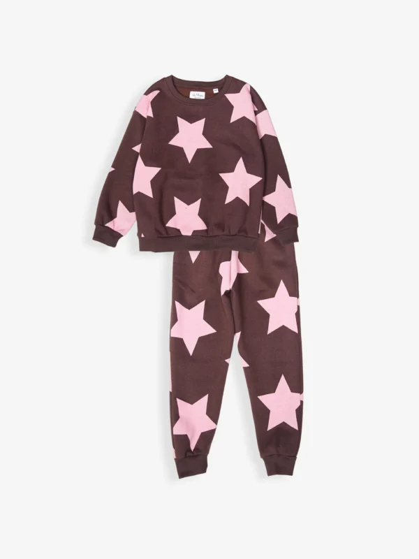 Winter Fleece: Pink Star Pop Sweatshirt Set