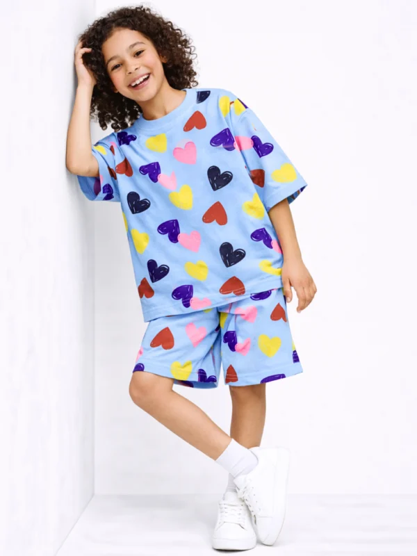 Blue Love Burst Oversized Cord Set