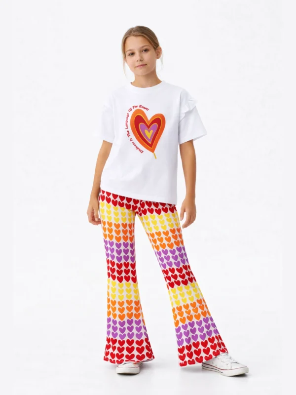 Kindness Heart T-shirt & Bootcut Pants Set